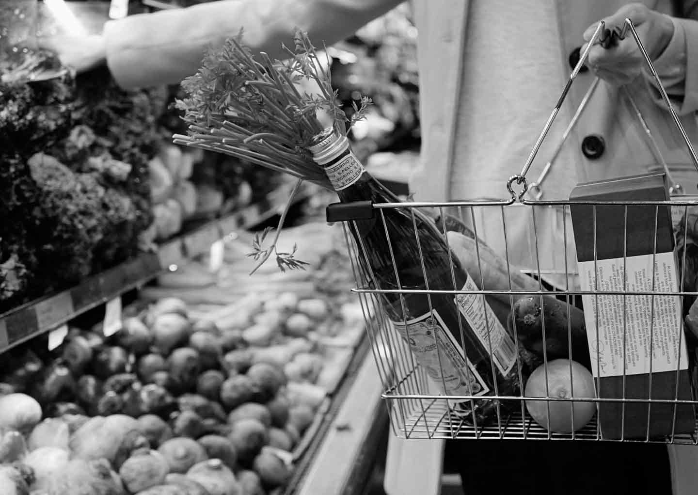 Food shopping basket representing inflation for thomas stray dubai website blog